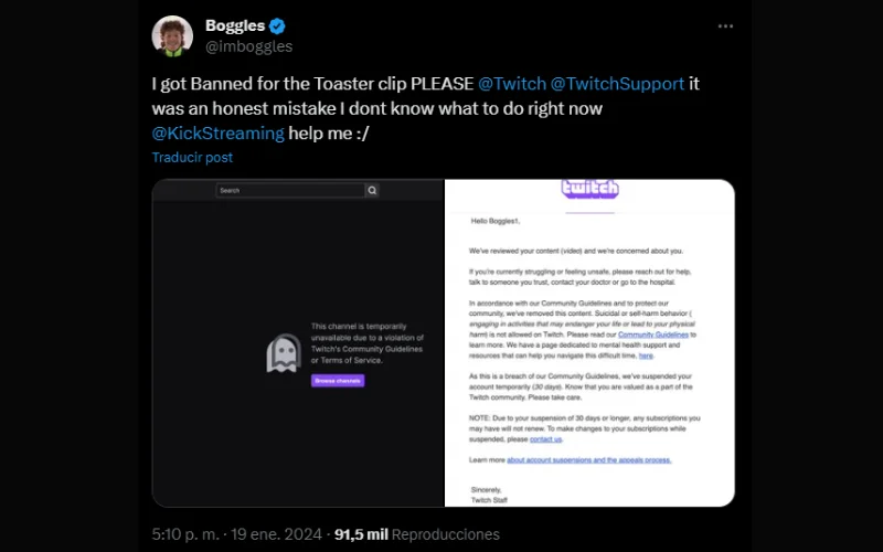 Expulsan a Imboggles de Twitch por Comportamiento Autolesivo En X Imboggles pide que le regresen la cuenta