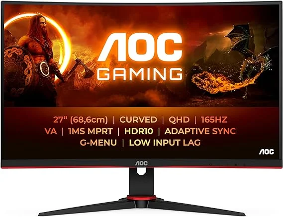 Monitores curvos de experiencia inmersiva AOC CQ27G2SEBK