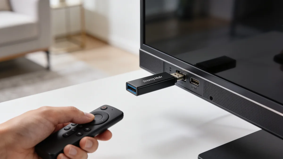 Fire TV Stick conectado a una televisión, gama Fire TV Stick 2026