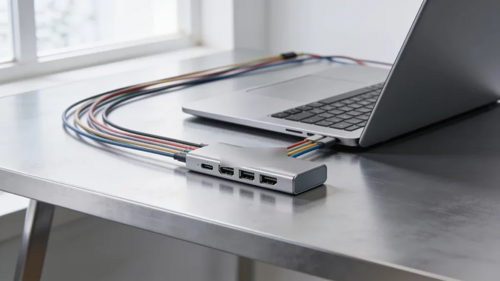 Los mejores hubs USB-C y estaciones de acoplamiento de 2026 conectados a un portátil