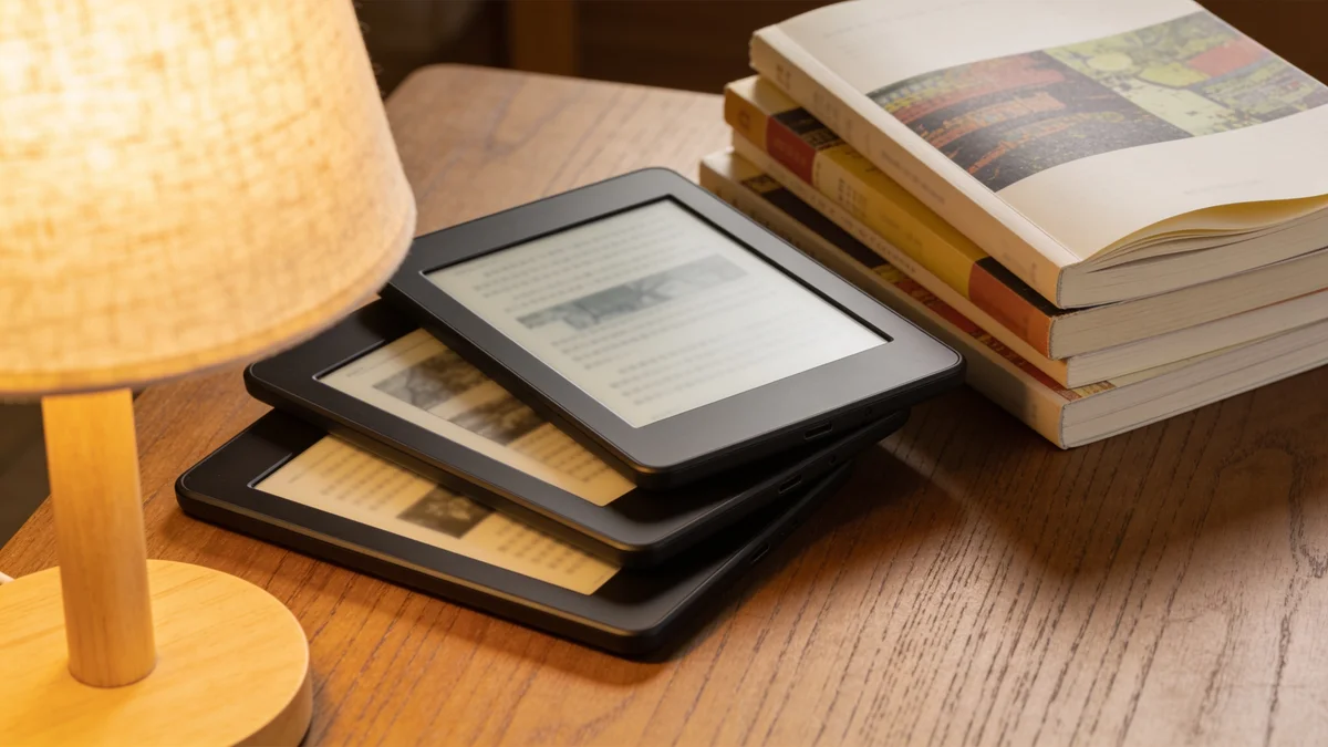 Los mejores Kindle de 2026 en un escritorio de lectura con lampara calida