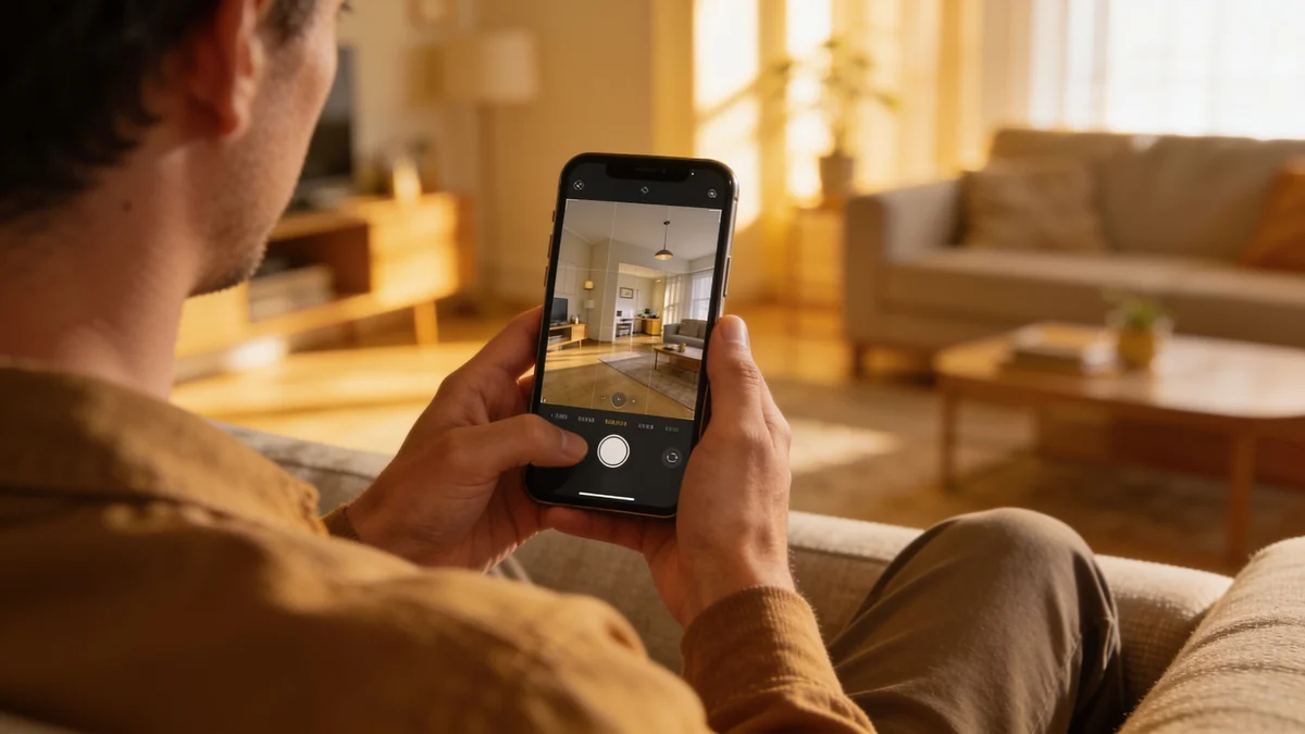 Tapo C210: review honesta de la cámara de vigilancia WiFi más vendida App Tapo en el movil mostrando la camara Tapo C210 en directo