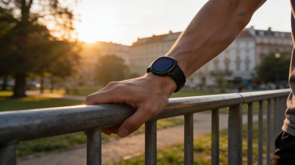 Xiaomi Smart Band 10: pulsera de actividad en la muñeca al amanecer