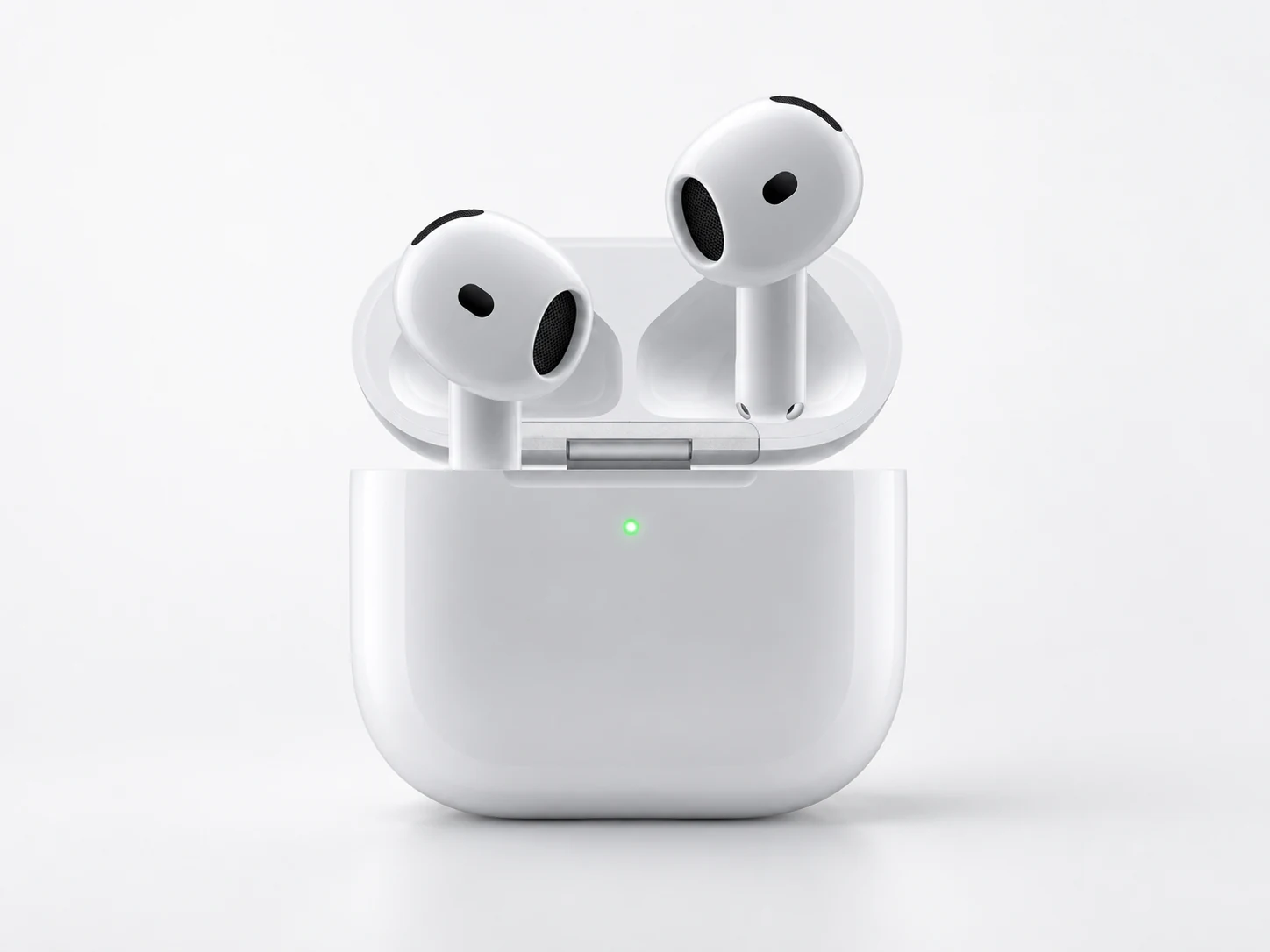 Apple AirPods 4 con cancelación de ruido auriculares inalámbricos recreación IA