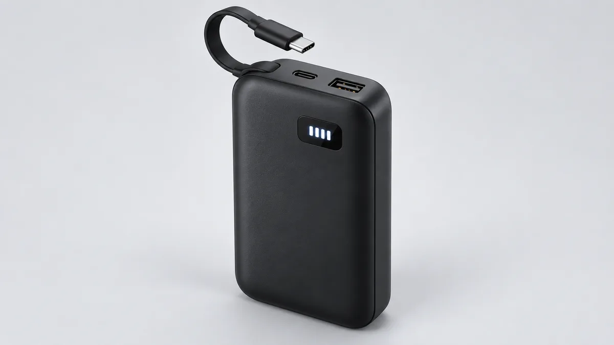 Anker Nano Power Bank 10.000 mAh 30 W negra, recreación IA