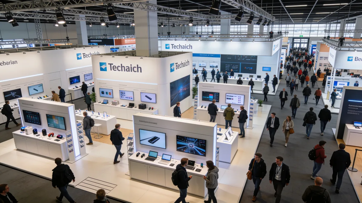 Pabellón de la feria de tecnología IFA 2026 en Berlín con expositores